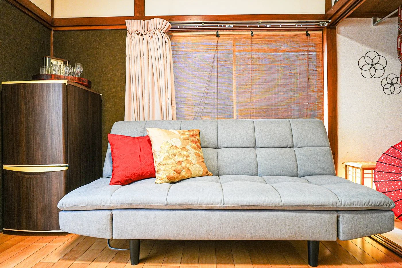 The sofa bed in the living room
